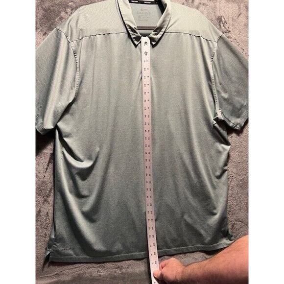 Nike Golf standard fit green /white striped golf shirts men’s size xxl - Picture 5 of 8